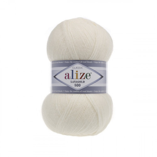 62 Пряжа Alize Lanagold 800 молочний