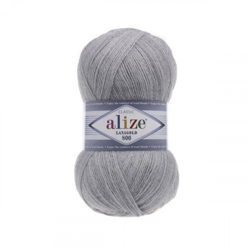 684 Пряжа Alize Lanagold 800 Попелястий меланж
