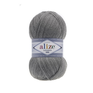 21 Пряжа Alize Lanagold 800 сірий меланж