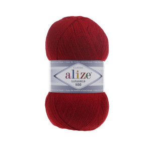 56 Пряжа Alize Lanagold 800 червоний