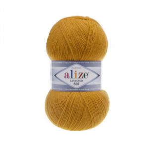 645 Пряжа Alize Lanagold 800 гірчиця