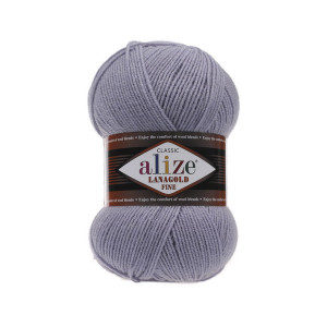 200 Пряжа Alize Lanagold Fine сірий