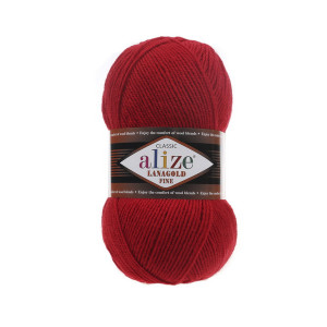 56 Пряжа Alize Lanagold Fine червоний