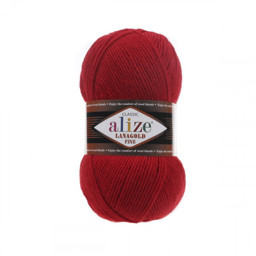 56 Пряжа Alize Lanagold Fine червоний