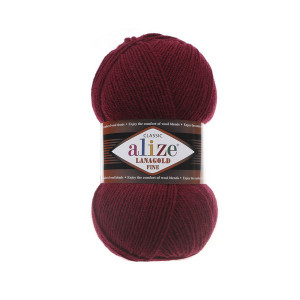 57 Пряжа Alize Lanagold Fine бордовий