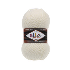 62 Пряжа Alize Lanagold Fine молочний
