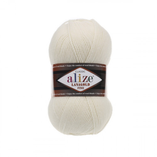 62 Пряжа Alize Lanagold Fine молочний