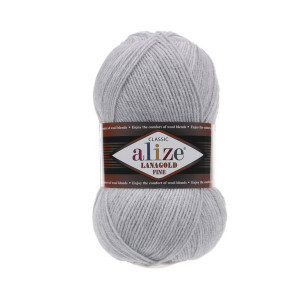 684 Пряжа Alize Lanagold Fine попелястий меланж