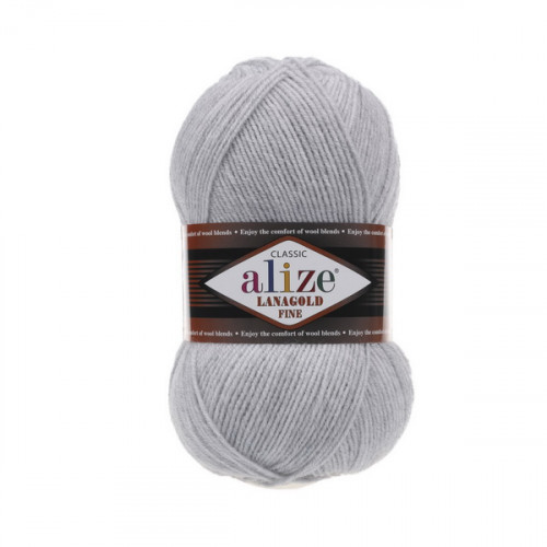 684 Пряжа Alize Lanagold Fine попелястий меланж