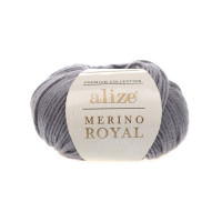 87 Пряжа Alize Merino Royal темно-сірий