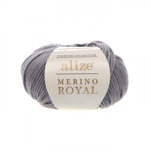 87 Пряжа Alize Merino Royal темно-сірий