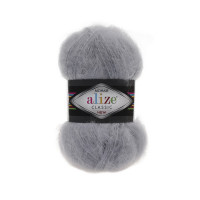 21 Пряжа Alize Mohair Classic New сірий