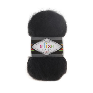 60 Пряжа Alize Mohair Classic New чорний
