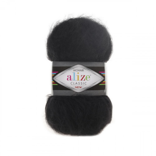 60 Пряжа Alize Mohair Classic New чорний