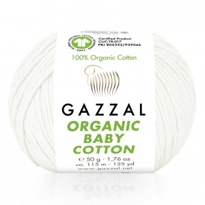 415 Пряжа Gazzal Organic Baby Cotton білий
