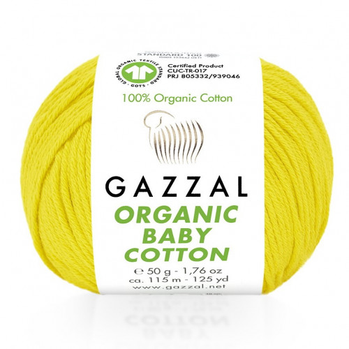 420 Пряжа Gazzal Organic Baby Cotton жовтий