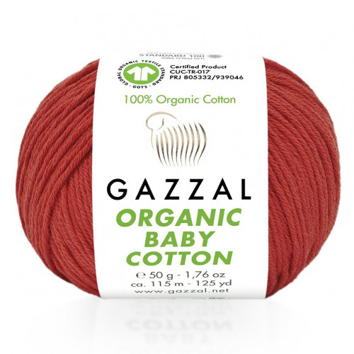 432 Пряжа Gazzal Organic Baby Cotton червоний