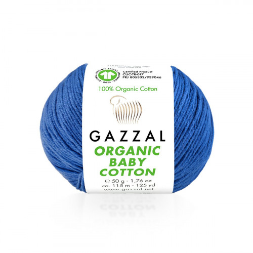 449 Пряжа Gazzal Organic Baby Cotton синій