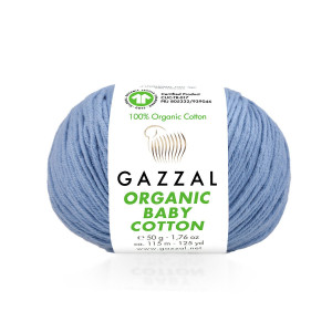 451 Пряжа Gazzal Organic Baby Cotton блакитний