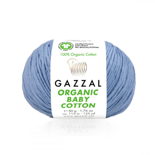 451 Пряжа Gazzal Organic Baby Cotton блакитний