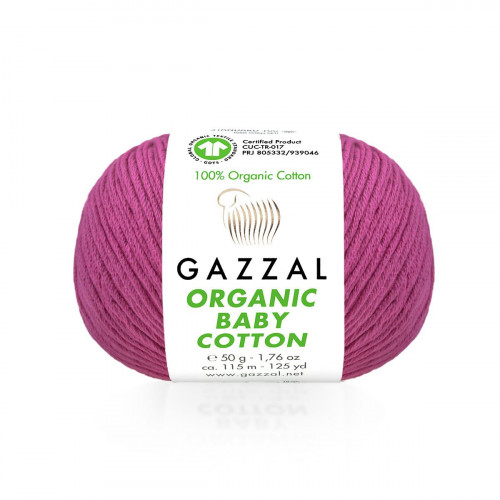 454 Пряжа Gazzal Organic Baby Cotton фуксія
