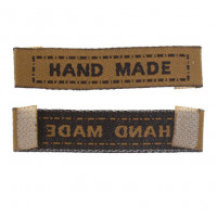 Бірка текстильна Hand made, 4х1, 1см, 5 шт, кавовий
