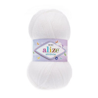 55 Пряжа Alize Sekerim Bebe білий