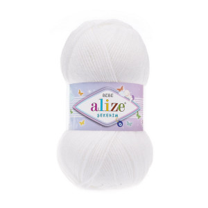 55 Пряжа Alize Sekerim Bebe білий