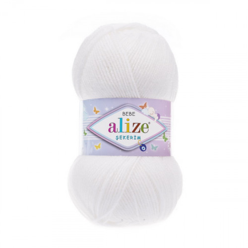 55 Пряжа Alize Sekerim Bebe білий