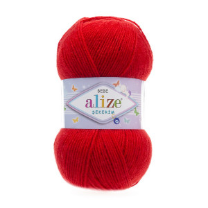 56 Пряжа Alize Sekerim Bebe червоний