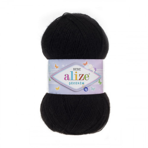 60 Пряжа Alize Sekerim Bebe чорний