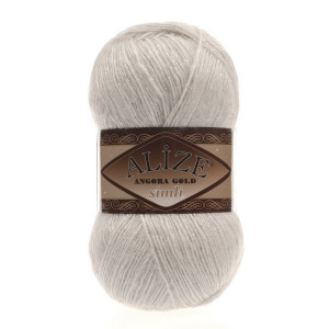 599 Пряжа Alize Angora Gold Simli слонова кістка