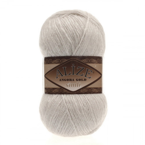 599 Пряжа Alize Angora Gold Simli слонова кістка