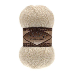 67 Пряжа Alize Angora Gold Simli молочно-бежевий