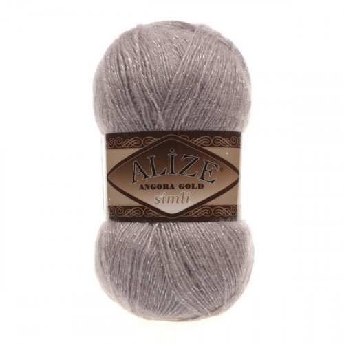 163 Пряжа Alize Angora Gold Simli сіра троянда
