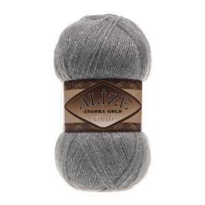 87 Пряжа Alize Angora Gold Simli вуглецю сірий
