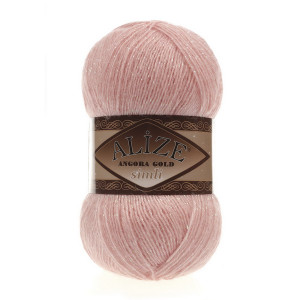 363 Пряжа Alize Angora Gold Simli світло-рожевий