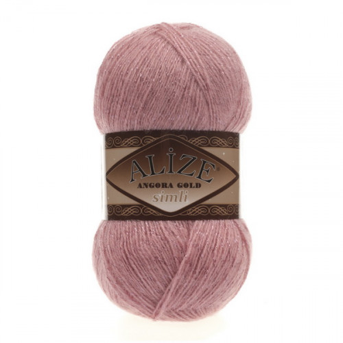 144 Пряжа Alize Angora Gold Simli темна пудра