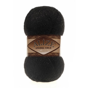 60 Пряжа Alize Angora Gold Simli чорний