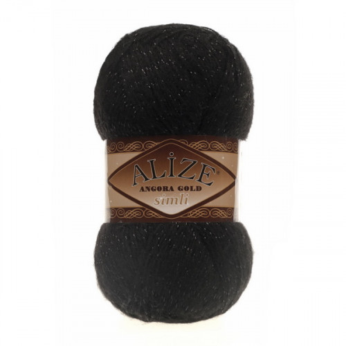 60 Пряжа Alize Angora Gold Simli чорний