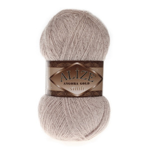 506 Пряжа Alize Angora Gold Simli молочно-бежевий