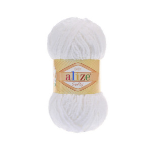 55 Пряжа Alize Softy білий
