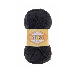 60 Пряжа Alize Softy чорний