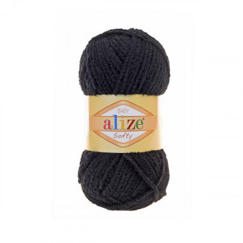 60 Пряжа Alize Softy чорний