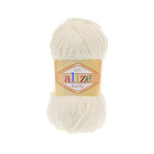62 Пряжа Alize Softy світло-молочний