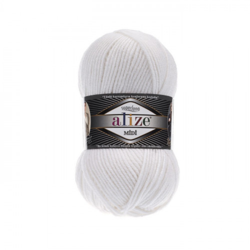 55 Пряжа Alize Superlana Midi білий