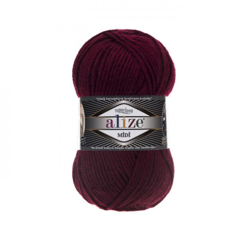 57 Пряжа Alize Superlana Midi бордовий