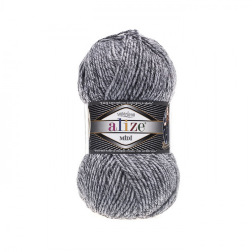 801 Пряжа Alize Superlana Midi сірий жаспе