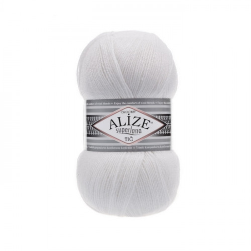 55 Пряжа Alize Superlana Tig білий