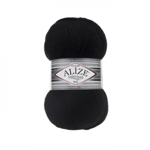 60 Пряжа Alize Superlana Tig чорний